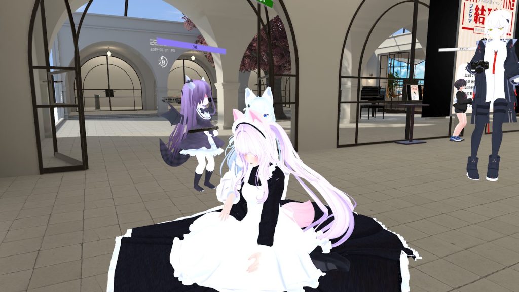 VRChat内のおすすめワールドの話をしているシーン