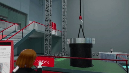 クレーンがオートクレーブを持ち上げるgif動画
