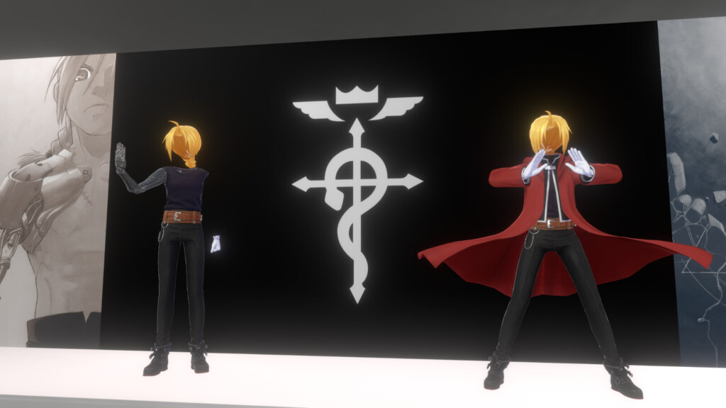 鋼の錬金術師の展示主人公エドワードエルリックの衣装展示されている赤いアウターが特徴的だ