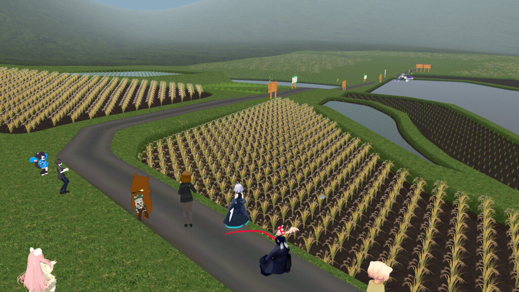 バーチャル尾呂志の田んぼを俯瞰した写真