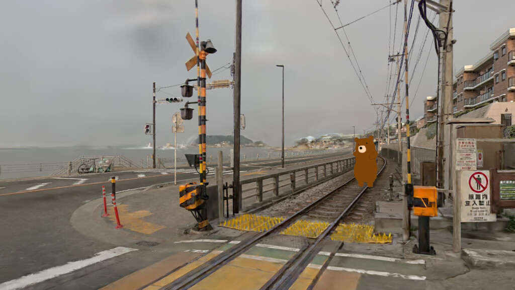 ワールド内の踏切の画像
