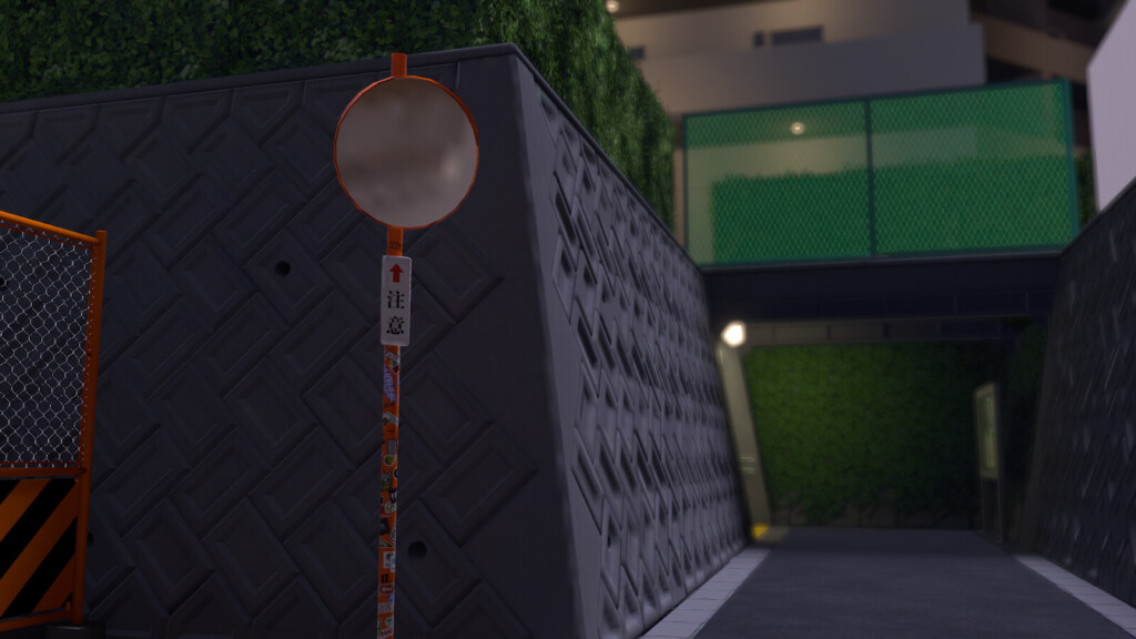 ショップ外のカーブミラーの写真