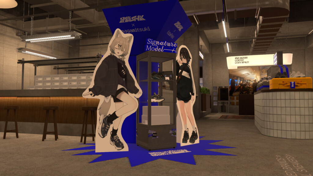 ショップ内でシグネイチャーモデルのポップアップコーナーの写真