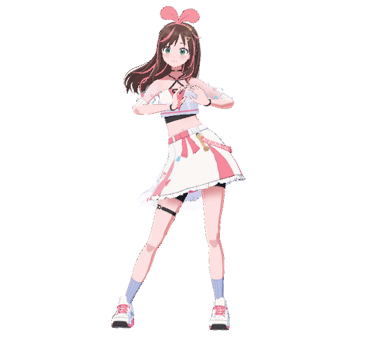 Unity上で動かしている状態のキズナアイの画像新曲KAMACHOのダンスを踊っている